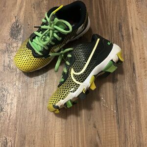 Nike Black & Neon Yellow Youth Soccer Cleats with Green Laces